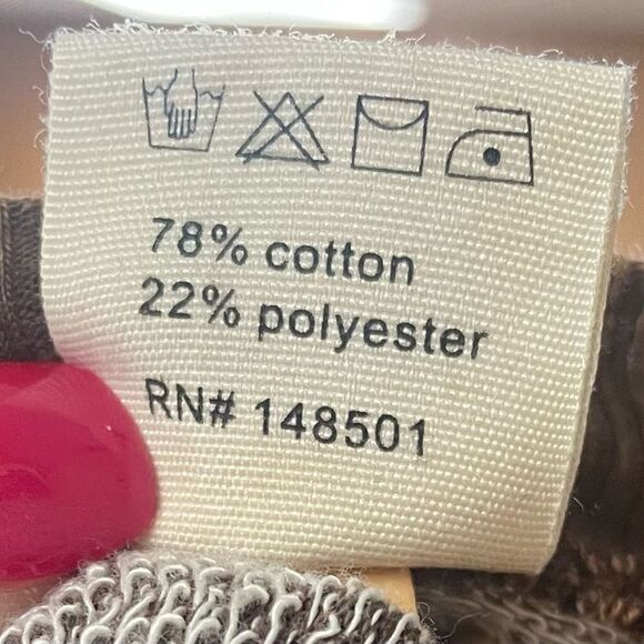 OOTD style, brown acid washed, LS crop sweatshirt, oversized pullover, sz S - Picture 4 of 5